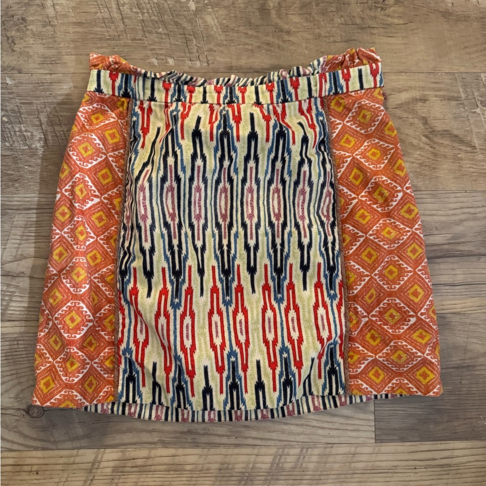 RACHEL Rachel Roy Blue Pink Smocked Bubble Mini Skirt